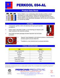Perkins Perkool 694-AL Data Sheet